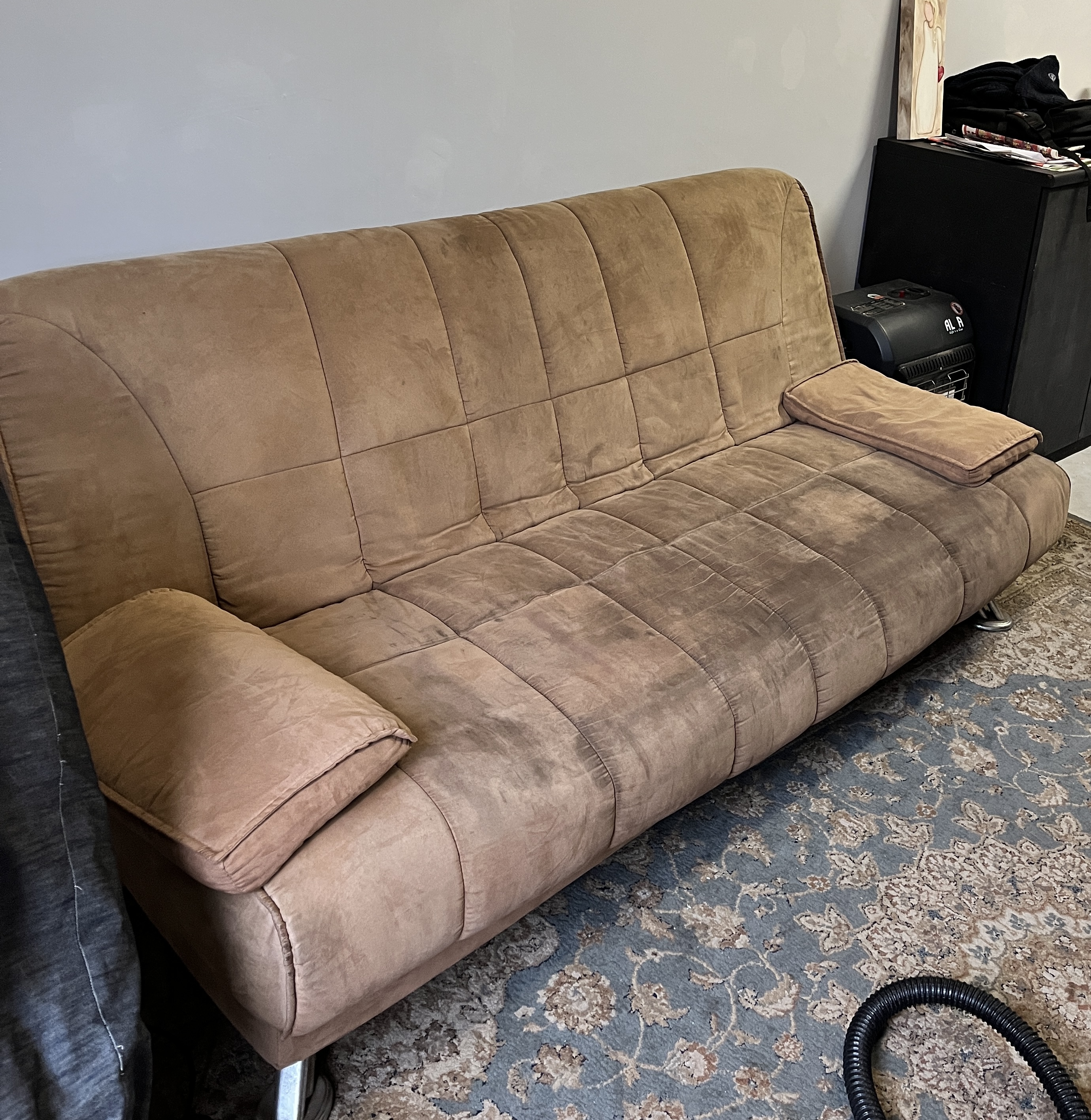 Sleeper couch before cleaning